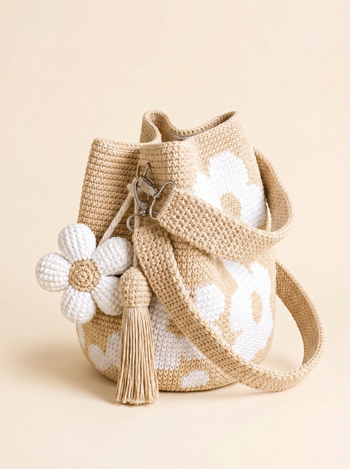 Boho Crochet Flower Bag — Yellow