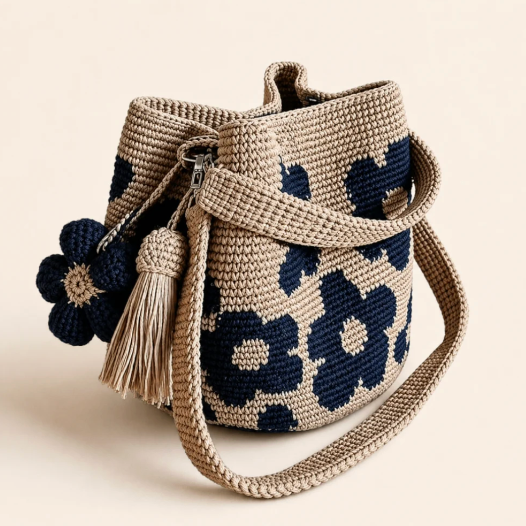 Boho Crochet Flower Bag — Yellow